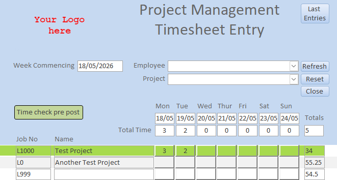 timesheet entry